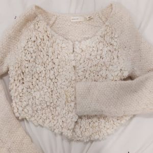 Anthropologie Sleeping on Snow crop cardigan